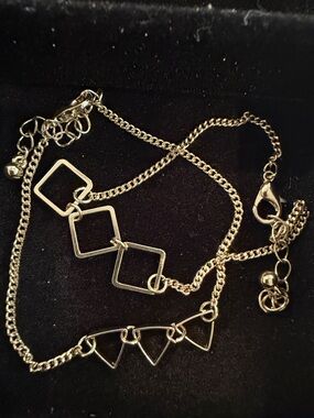 Gold-Tone Geometric Multi-Chain Bracelet
